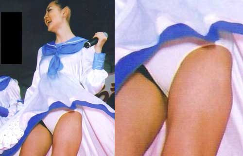 AKB48 ミニスカの下のパンツから生パンツがはみ出たパンチラ画像